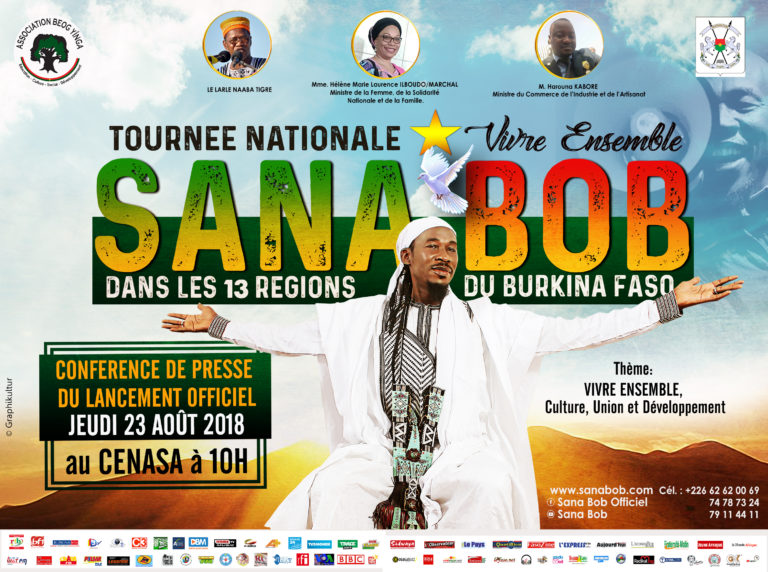 Show-biz : Sana Bob en conférence de presse ce jeudi  pour annoncer les couleurs de sa TOURNÉE NATIONAE VIVRE ENSEMBLE