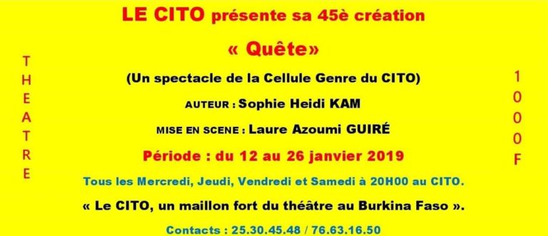THÉÂTRE: « Quête » en spectacle au CITO