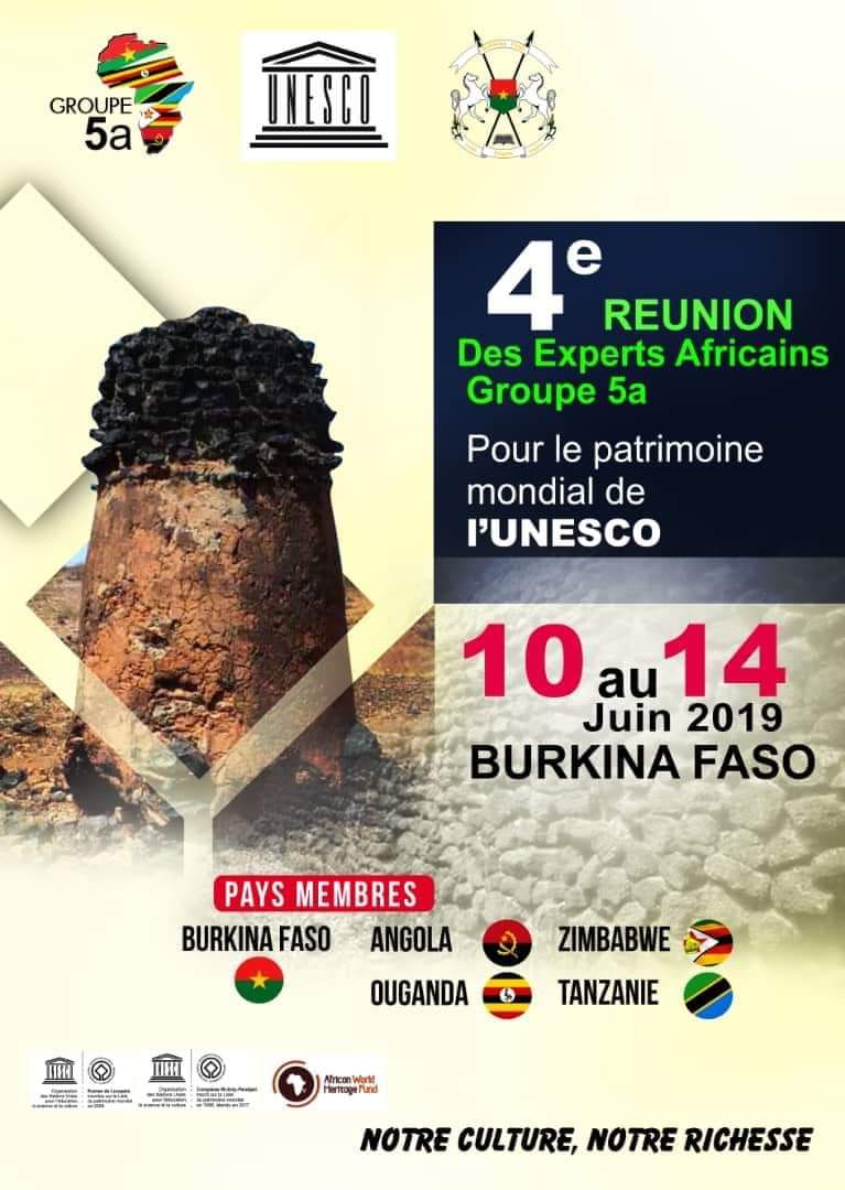 COMMUNIQUE: Le Burkina Faso abritera du 10 au 14 juin 2019 la Réunion du Groupe 5a pour le Patrimoine mondial.
