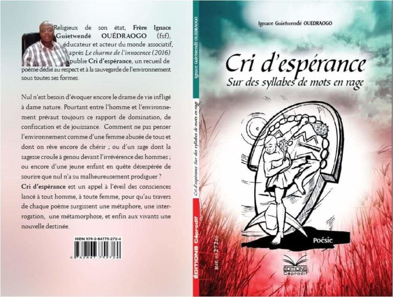 LITTÉRATURE: « cri d’espérance » le tout nouveau recueil de poèmes de frère Ignace OUÉDRAOGO
