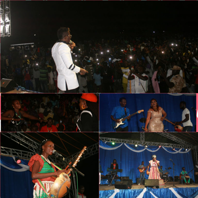 Concert live de Niangoloko en fête : Dez Altino chante avec les amazones de la musique tradi-moderne.