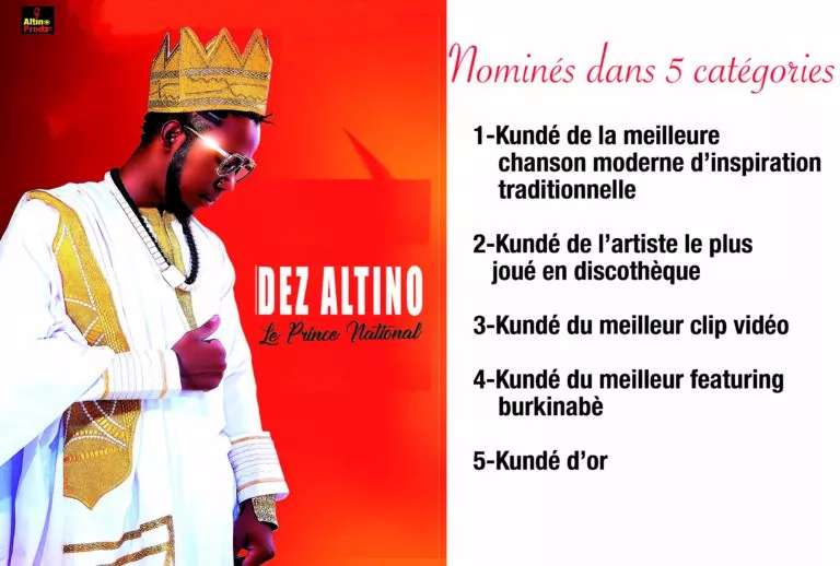 Kundé 2021 : L’album « Beogo » de Dez Altino nominé dans cinq (05) catégories