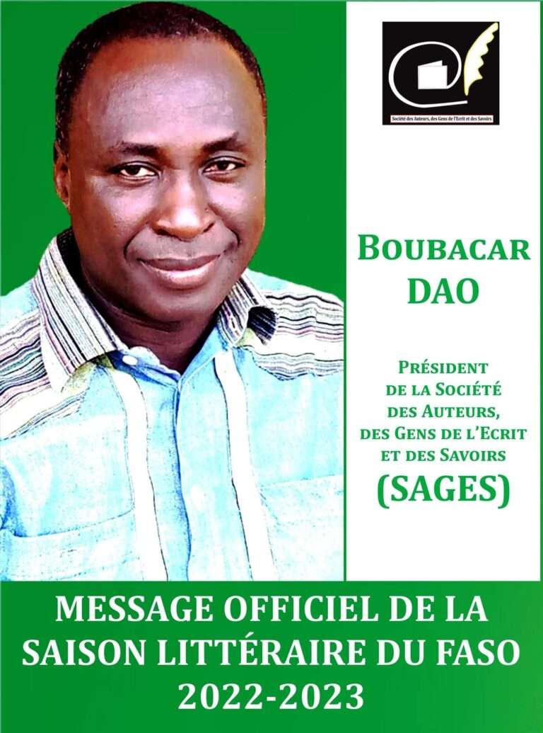 Saison littéraire du Faso 2022-2023: la SAGES livre son message officiel