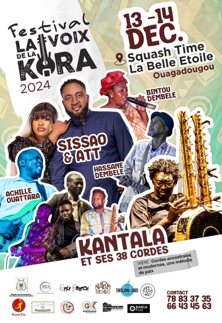 Festival la Voix de la Kora 2024 : Rendez-vous du 13 au 14 décembre au Squash Time et à la Belle Étoile