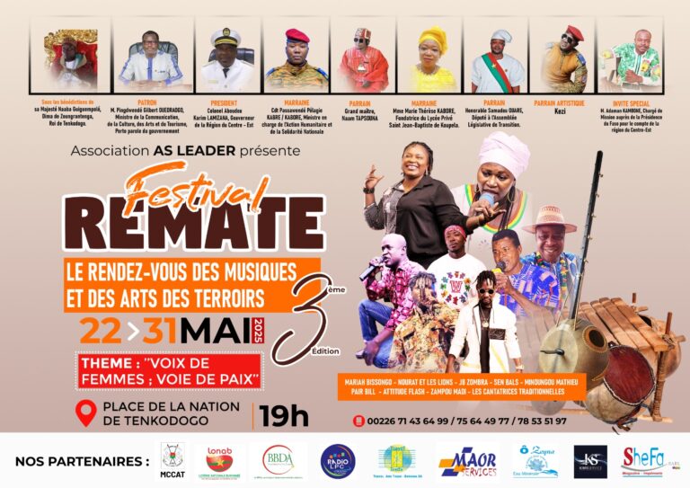 Tenkodogo accueille la 3ᵉ édition du Festival REMATE : Les voix féminines à l&rsquo;honneur des arts des terroirs