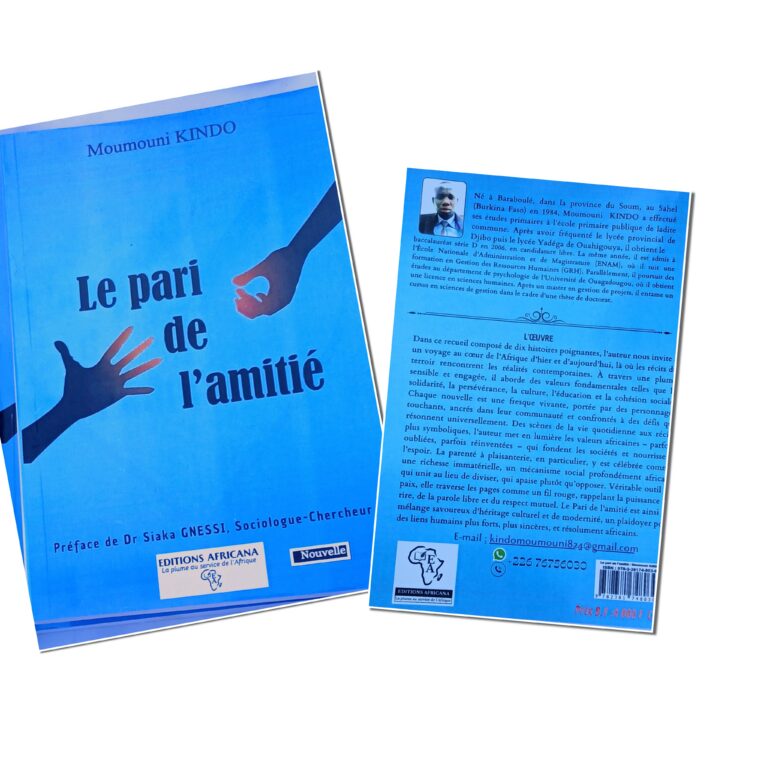 Burkina/Littérature : Moumouni Kindo lance « Le Pari de l’amitié », un recueil exaltant de valeurs africaines