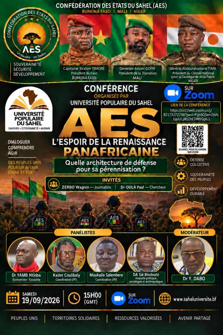 AES : l’Université Populaire Panafricaine du Sahel plaide pour un État fédéral et une défense commune